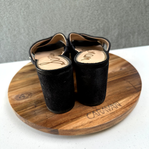 Sam Edelman Shoes Women's Size 6.5 Black Nahla Wedge Suede Leather - Picture 3 of 10